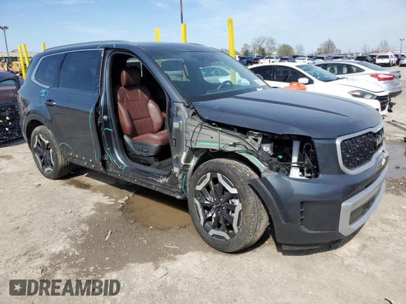 2024 Kia Telluride EX with VIN 5XYP3DGC5RG462803, listed as a Copart auction lot 54302705 with 23,599 mi miles and Salvage title. Bid and sale history available at DreamBid. Image 4.