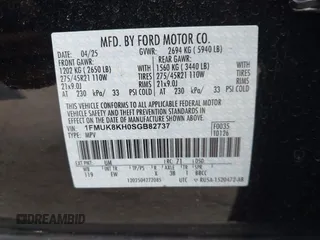 2025 Ford Explorer ST-Line with VIN 1FMUK8KH0SGB82737, listed as a IAAI auction lot 42688178 with 1,333 mi miles and . Bid and sale history available at DreamBid. Image 9.
