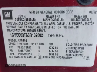 2003 Cadillac Escalade z VIN 1GYEC63T63R132602, wystawiony jako IAAI lot #41778576 z przebiegiem 242 443 mil mil oraz . Historia ofert i sprzedaży dostępna na DreamBid. Obrazek 9.