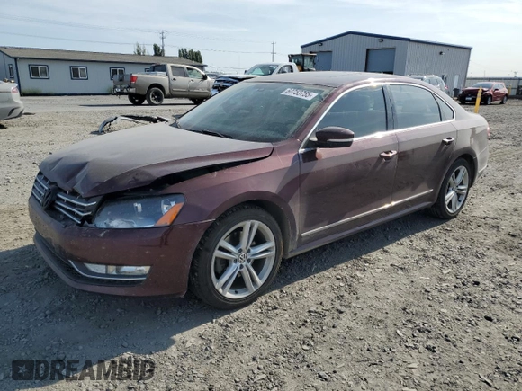 2014 Volkswagen Passat SE with VIN 1VWBN7A32EC088774, listed as a Copart auction lot 60753755 with 124,660 mi miles and Salvage title. Bid and sale history available at DreamBid. Image 1.