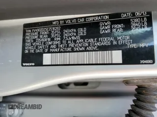 2014 Volvo XC60 R-Design Premier Plus with VIN YV4902DZ5E2516262, listed as a Copart auction lot 57967335 with 123,313 mi miles and Salvage title. Bid and sale history available at DreamBid. Image 14.