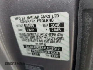 2010 Jaguar XF Premium Luxury with VIN SAJWA0GB8ALR52017, listed as a Copart auction lot 56229855 with 80,957 mi miles and Salvage title. Bid and sale history available at DreamBid. Image 12.