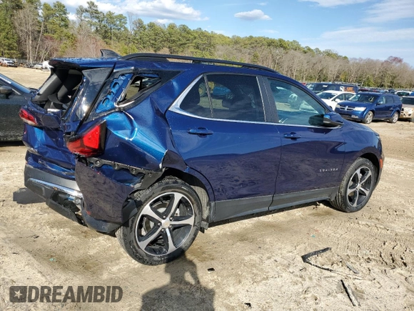 2022 Chevrolet Equinox LT with VIN 3GNAXKEV4NL228648, listed as a Copart auction lot 50583695 with 34,772 mi miles and Salvage Title. Bid and sale history available at DreamBid. Image 3.