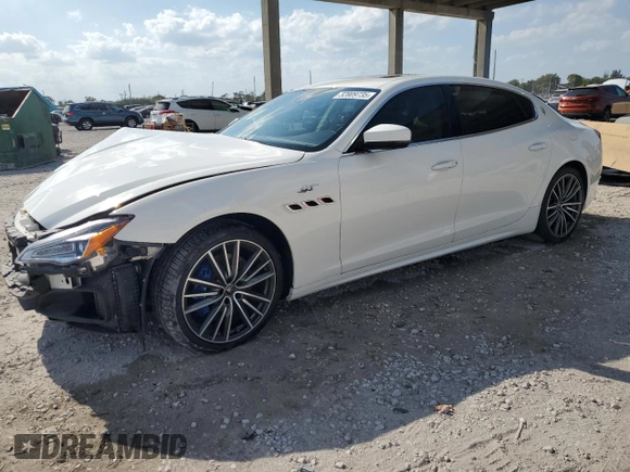 2022 Maserati Quattroporte GT z VIN ZAM56XPA8N1391441, wystawiony jako Copart lot #52809735 z przebiegiem 26 405 mil mil oraz Szkoda całkowita • Salvage title. Historia ofert i sprzedaży dostępna na DreamBid. Obrazek 1.