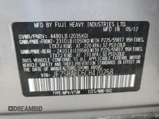 2012 Subaru Forester X Limited with VIN JF2SHAEC6CH470258, listed as a Copart auction lot 50580525 with 135,750 mi miles and Non repairable. Bid and sale history available at DreamBid. Image 13.