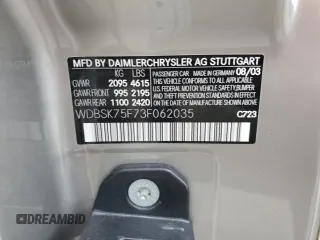 2003 Mercedes-Benz SL 500 с VIN WDBSK75F73F062035, выставлен на аукционе Copart как лот 56296375 с пробегом 46 156 миль миль и Списание • Salvage title. История ставок и продаж доступна на DreamBid. Изображение 12.