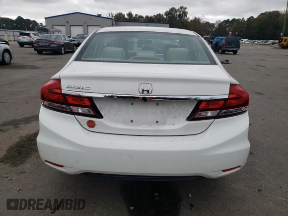 2014 Honda Civic Sedan LX with VIN 2HGFB2F53EH500810, listed as a Copart auction lot 80102174 with 135,339 mi miles and Salvage Title. Bid and sale history available at carsss.com. Image 6.