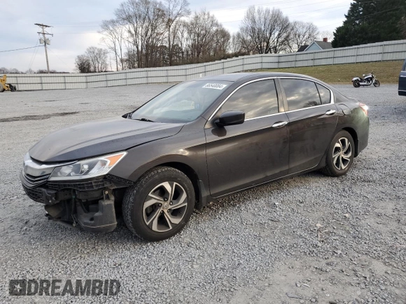 2016 Honda Accord Sedan LX with VIN 1HGCR2F37GA240779, listed as a Copart auction lot 86540084 with 52,356 mi miles and Salvage Title. Bid and sale history available at carsss.com. Image 1.