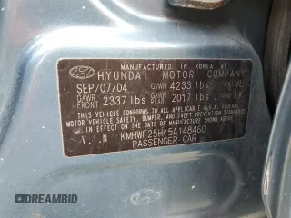2005 Hyundai Sonata GL with VIN KMHWF25H45A148460, listed as a Copart auction lot 50328605 with 119,038 mi miles and Non Repairable. Bid and sale history available at carsss.com. Image 12.