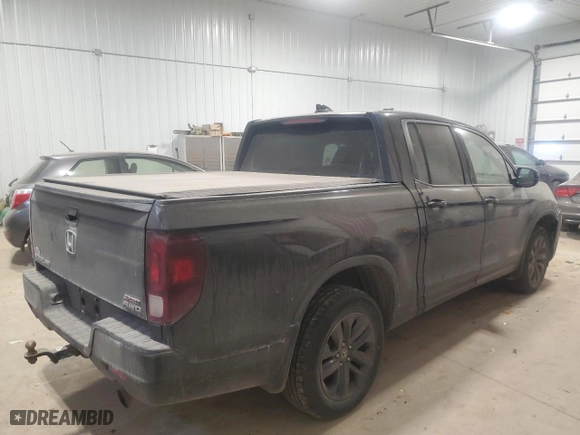 2021 Honda Ridgeline Sport with VIN 5FPYK3F16MB011985, listed as a Copart auction lot 88902405 with 58,087 mi miles and Salvage Title. Bid and sale history available at carsss.com. Image 3.
