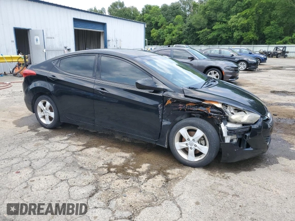 2013 Hyundai Elantra GLS with VIN KMHDH4AE5DU753769, listed as a Copart auction lot 58763055 with 108,331 mi miles and Salvage title. Bid and sale history available at DreamBid. Image 4.