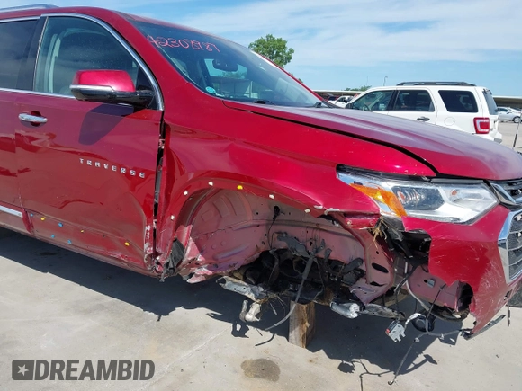2020 Chevrolet Traverse Premier with VIN 1GNERKKW0LJ225601, listed as a IAAI auction lot 42308987 with 48,796 mi miles and . Bid and sale history available at DreamBid. Image 6.