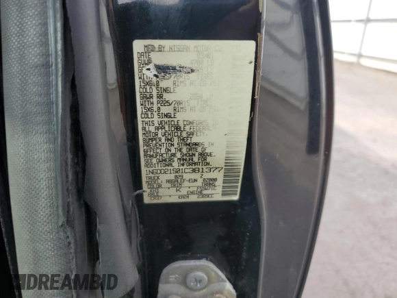 2001 Nissan Frontier XE with VIN 1N6DD21S01C381377, listed as a Copart auction lot 49229295 with 194,666 mi miles and Clean title. Bid and sale history available at DreamBid. Image 12.