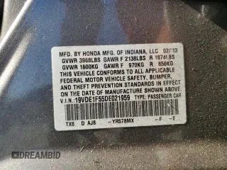2013 Acura ILX Premium z VIN 19VDE1F55DE021959, wystawiony jako Copart lot #53521385 z przebiegiem 37 337 mil mil oraz Szkoda całkowita • Salvage title. Historia ofert i sprzedaży dostępna na DreamBid. Obrazek 12.