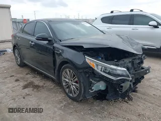 2016 Kia Optima SXL Turbo with VIN 5XXGV4L2XGG120045, listed as a IAAI auction lot 41511829 with 107,760 mi miles. Bid and sale history available at carsss.com. Image 1.