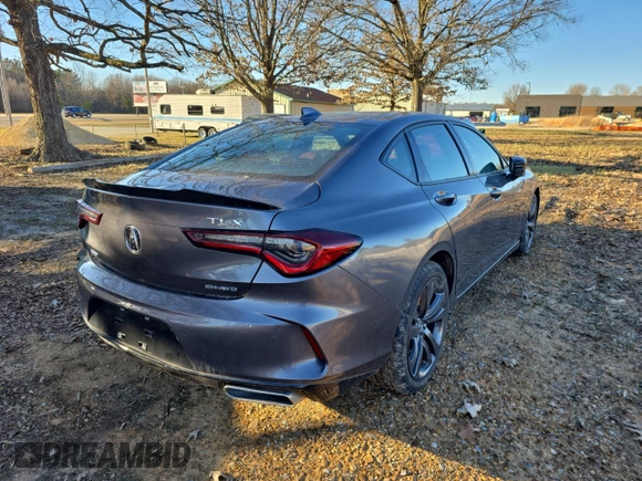 2023 Acura TLX w/A-Spec Package with VIN 19UUB6F59PA003826, listed as a Copart auction lot 47489445 with 9,291 mi miles and Salvage Title. Bid and sale history available at carsss.com. Image 4.