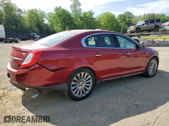 2015 Lincoln MKS with VIN 1LNHL9DK5FG607422, listed as a Copart auction lot 55613525 with 164,590 mi miles and Salvage title. Bid and sale history available at DreamBid. Image 3.