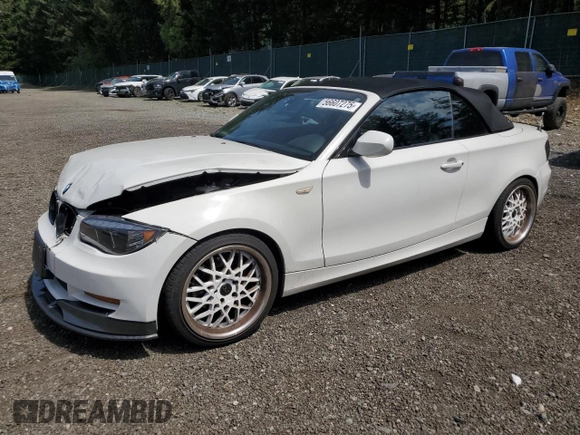 2010 BMW 1 Series 128i with VIN WBAUN1C50AVH81851, listed as a Copart auction lot 56607275 with 145,036 mi miles and Salvage title. Bid and sale history available at DreamBid. Image 1.