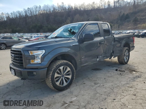 2017 Ford F-150 XL with VIN 1FTEX1EP4HFA17888, listed as a Copart auction lot 44005895 with 146,559 mi miles and Salvage Title. Bid and sale history available at carsss.com. Image 1.