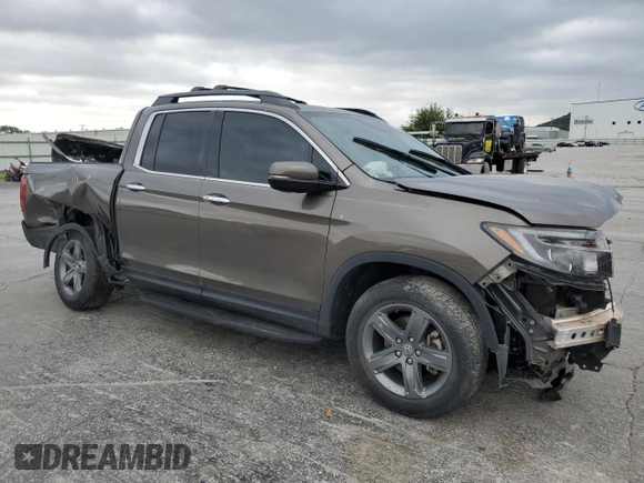 2022 Honda Ridgeline RTL-E with VIN 5FPYK3F76NB028596, listed as a Copart auction lot 54355175 with 42,020 mi miles and Salvage title. Bid and sale history available at DreamBid. Image 4.