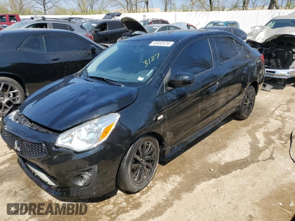 2020 Mitsubishi Mirage SE z VIN ML32F4FJ8LHF01597, wystawiony jako Copart lot #48332574 z przebiegiem 40 080 mil mil oraz Szkody całkowita. Historia ofert i sprzedaży dostępna na DreamBid. Obrazek 1.