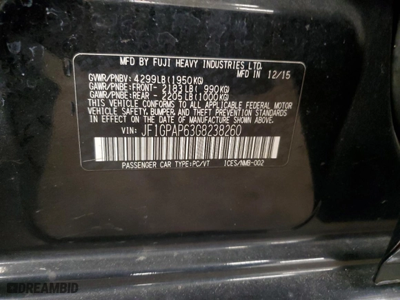 2016 Subaru Impreza Wagon 2.0i Sport Premium with VIN JF1GPAP63G8238260, listed as a Copart auction lot 41878125 with 179,098 mi miles and Salvage Title. Bid and sale history available at carsss.com. Image 13.