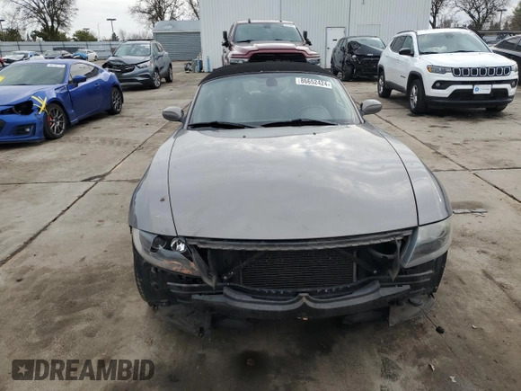 2007 BMW Z4 3.0i with VIN 4USBU33577LW60447, listed as a Copart auction lot 86652424 with 140,380 mi miles and Salvage Title. Bid and sale history available at carsss.com. Image 5.