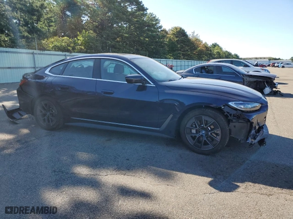 2023 BMW i4 eDrive35 with VIN WBY43AW08PFR10037, listed as a Copart auction lot 66393433 with 3,313 mi miles. Bid and sale history available at carsss.com. Image 4.