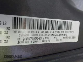 2016 Dodge Grand Caravan SE with VIN 2C4RDGBG0GR146915, listed as a IAAI auction lot 41841110 with 142,005 mi miles and . Bid and sale history available at DreamBid. Image 9.