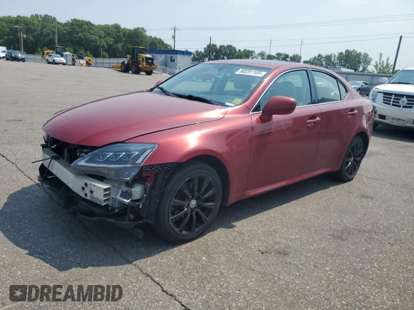 2008 Lexus IS 250 with VIN JTHCK262882027649, listed as a Copart auction lot 60281105 with 160,383 mi miles and Salvage title. Bid and sale history available at DreamBid. Image 1.