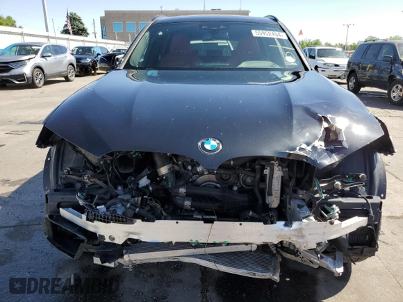 2021 BMW X3 M with VIN 5YMTS0C04M9H92362, listed as a Copart auction lot 55952494 with 18,626 mi miles and Salvage Title. Bid and sale history available at carsss.com. Image 5.