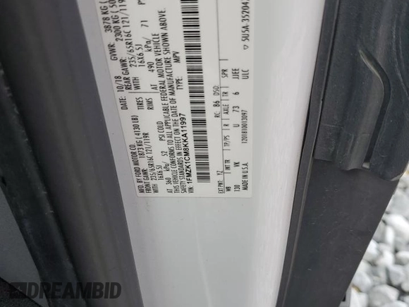2019 Ford Transit Passenger XL with VIN 1FMZK1CM8KKA11997, listed as a Copart auction lot 86796554 with 165,403 mi miles and Non repairable. Bid and sale history available at DreamBid. Image 16.