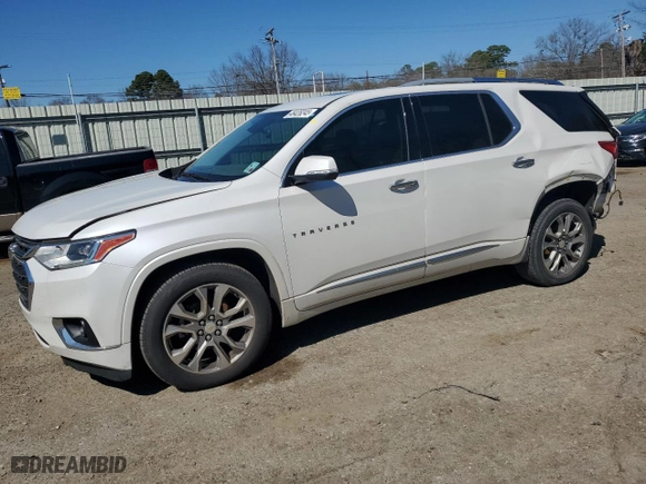 2018 Chevrolet Traverse Premier with VIN 1GNEVJKW2JJ160639, listed as a Copart auction lot 46428245 with 118,182 mi miles and Salvage Title. Bid and sale history available at carsss.com. Image 1.