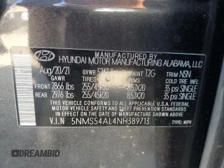 2022 Hyundai Santa Fe Calligraphy with VIN 5NMS54AL4NH389713, listed as a Copart auction lot 48257505 with 26,970 mi miles and Salvage Title. Bid and sale history available at carsss.com. Image 13.