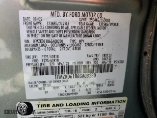 2006 Ford Freestyle Limited with VIN 1FMZK06186GA08280, listed as a Copart auction lot 70171254 with 153,371 mi miles and Salvage Title. Bid and sale history available at carsss.com. Image 15.