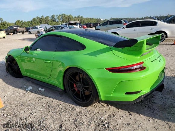 2018 Porsche 911 GT3 with VIN WP0AC2A95JS175760, listed as a Copart auction lot 69265964 with 18,989 mi miles and Salvage Title. Bid and sale history available at carsss.com. Image 2.