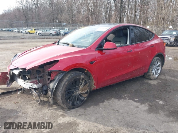 2023 Tesla Model Y Long Range with VIN 7SAYGDEE7PF672887, listed as a IAAI auction lot 41744398 with Not Provided miles. Bid and sale history available at carsss.com. Image 2.