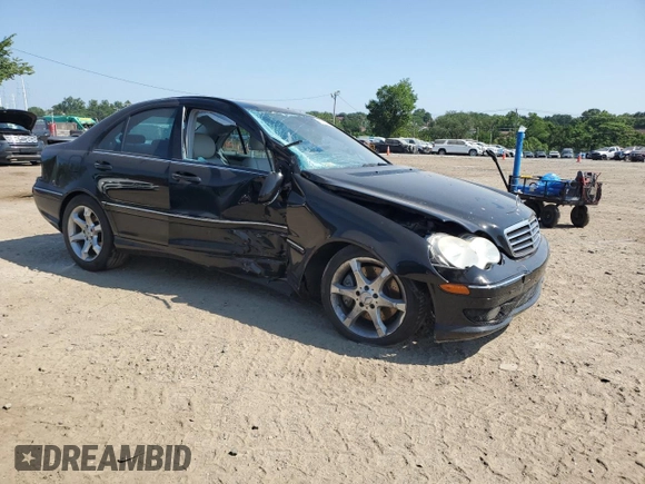 2007 Mercedes-Benz C 230 Sport with VIN WDBRF52H67A948136, listed as a Copart auction lot 62162335 with Not provided miles and Salvage title. Bid and sale history available at DreamBid. Image 4.