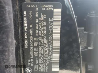 1995 BMW 7 Series 740i с VIN WBAGF6320SDH00710, выставлен на аукционе Copart как лот 54091515 с пробегом 205 085 миль миль и Чистый • Clean title. История ставок и продаж доступна на DreamBid. Изображение 12.