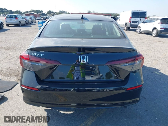 2025 Honda Civic Sedan LX with VIN 2HGFE2F28SH547596, listed as a IAAI auction lot 41248083 with 1 mi miles. Bid and sale history available at carsss.com. Image 15.