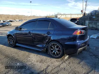 2014 Mitsubishi Lancer Evolution MR with VIN JA32W5FV8EU014461, listed as a Copart auction lot 87376384 with 0 mi miles and Salvage Title. Bid and sale history available at carsss.com. Image 2.