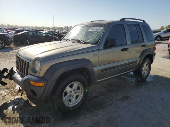 2004 Jeep Liberty Sport with VIN 1J4GL48K34W250008, listed as a Copart auction lot 53067095 with 161,266 mi miles and Salvage Title. Bid and sale history available at DreamBid. Image 1.