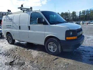 2017 Chevrolet Express Cargo Van with VIN 1GCWGAFF9H1176218, listed as a IAAI auction lot 41678884 with 218,451 mi miles. Bid and sale history available at carsss.com. Image 1.