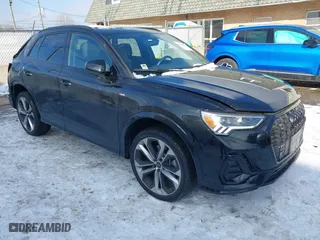 2021 Audi Q3 S line Premium Plus with VIN WA1EECF36M1140025, listed as a IAAI auction lot 41343786 with 23,184 mi miles. Bid and sale history available at carsss.com. Image 1.