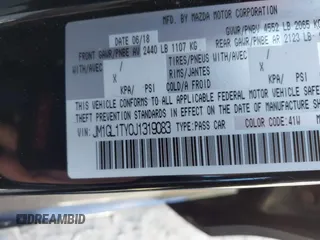 2018 Mazda 6 Grand Touring with VIN JM1GL1TY0J1319083, listed as a IAAI auction lot 40852818 with 57,408 mi miles and . Bid and sale history available at DreamBid. Image 9.