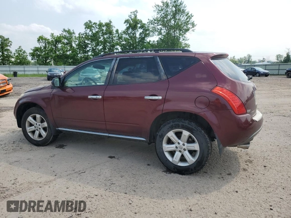 2007 Nissan Murano SL with VIN JN8AZ08W27W609606, listed as a Copart auction lot 60458045 with 86,281 mi miles and Salvage title. Bid and sale history available at DreamBid. Image 2.
