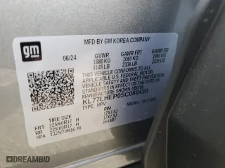 2025 Chevrolet Trax LT with VIN KL77LHEP0SC088430, listed as a Copart auction lot 51045945 with 3,182 mi miles and Salvage Title. Bid and sale history available at carsss.com. Image 13.