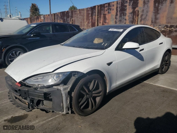 2015 Tesla Model S 85 kWh Battery with VIN 5YJSA1S1XFF097901, listed as a Copart auction lot 84973904 with 104,636 mi miles and Salvage Title. Bid and sale history available at carsss.com. Image 1.