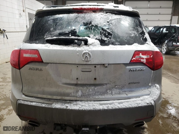 2007 Acura MDX Tech Pkg with VIN 2HNYD28367H552569, listed as a Copart auction lot 44710455 with 0 mi miles and Salvage Title. Bid and sale history available at carsss.com. Image 6.