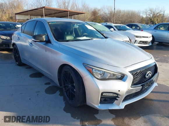 2015 Infiniti Q50 Premium with VIN JN1BV7AP8FM331816, listed as a IAAI auction lot 41760845 with 168,507 mi miles. Bid and sale history available at carsss.com. Image 1.
